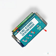 12 volt LED action chaser with control panel on a white background