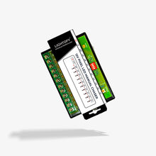 A 12 VOLT MANUAL CHASER for single color LED lights, showing the front side of the device with LED channels and control switches.
