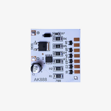 Electronic circuit board with components on a white background