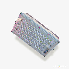 LED grow light with multiple LED panels on a white background