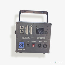 Back view of a electronic device with various ports and controls on a white background