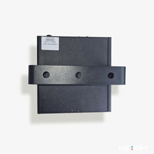 Black metal bracket on a white background