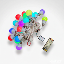 Pixel LED Bulb Complete Setup | 12V RGB & Warm White | 9W | 10 to 100 ft Ladi Jhalar String Light | Koshi