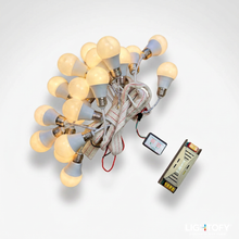Pixel LED Bulb Complete Setup | 12V RGB & Warm White | 9W | 10 to 100 ft Ladi Jhalar String Light | Koshi