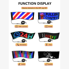 Various LED display boards with different functions on a white background