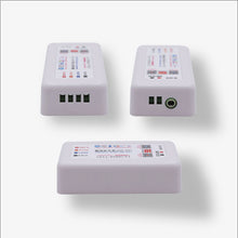 Three electronic devices with labels on a white background