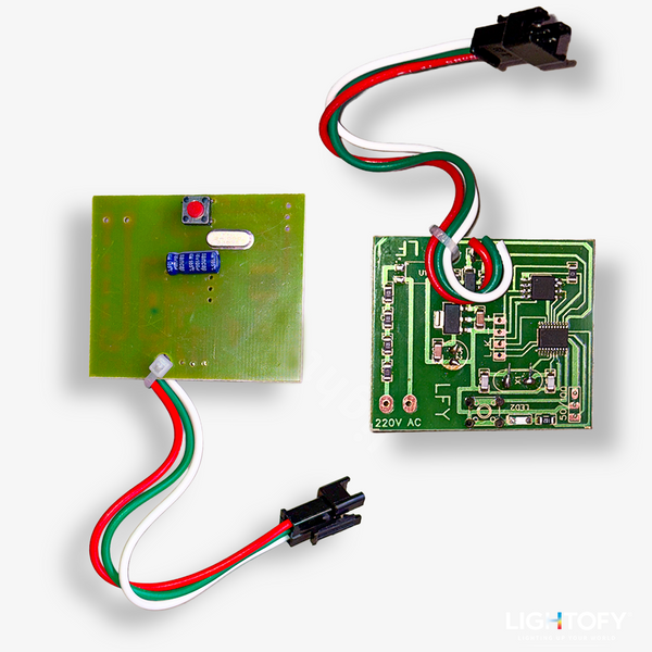 Pixel LED neutral cut controller board — AC Sync and XTAL type, drives 50 or 100 WS2812, WS2812B or UCS1903 pixels per line