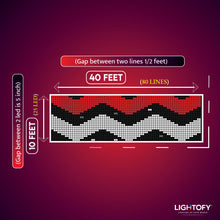 Diagram showing LED strip dimensions with Lightofy branding on a purple background