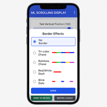 Phone screen displaying a border effect selection interface with various options.