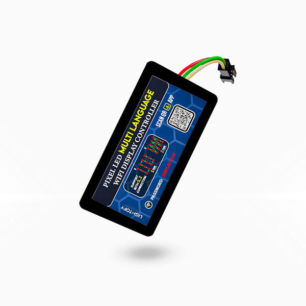 Pixel LED multilingual controller with USB cable on a white background