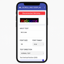 Phone displaying text customization interface with 'Welcome' text
