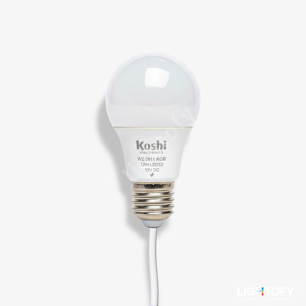 Koshi smart light bulb on a white background