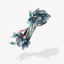 A bundle of WS2811 pixel LED lights with multicolored wiring.