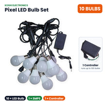 2-in-1 Pixel LED Bulb Set RGB + Warm White - 10 bulbs with SMPS and controller