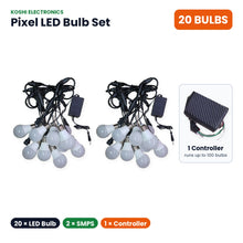 Pixel LED Bulb Set RGB + Warm White - 20 bulbs, 2 SMPS, 1 controller