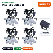 Pixel LED Bulb Set RGB + Warm White - 40 bulbs, 4 SMPS, 1 controller