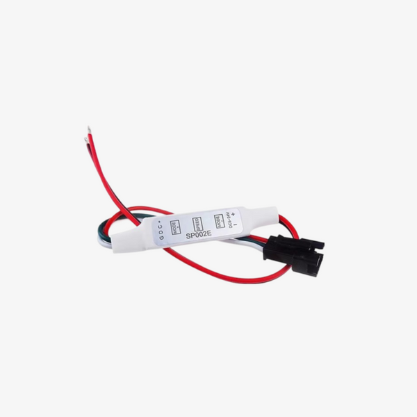 A white 3-key pixel LED controller with red and black wires.