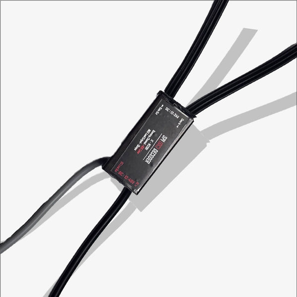 Electronic component with wires on a white background